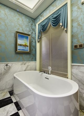 北京美式风格房子浴室浴缸装修设计图