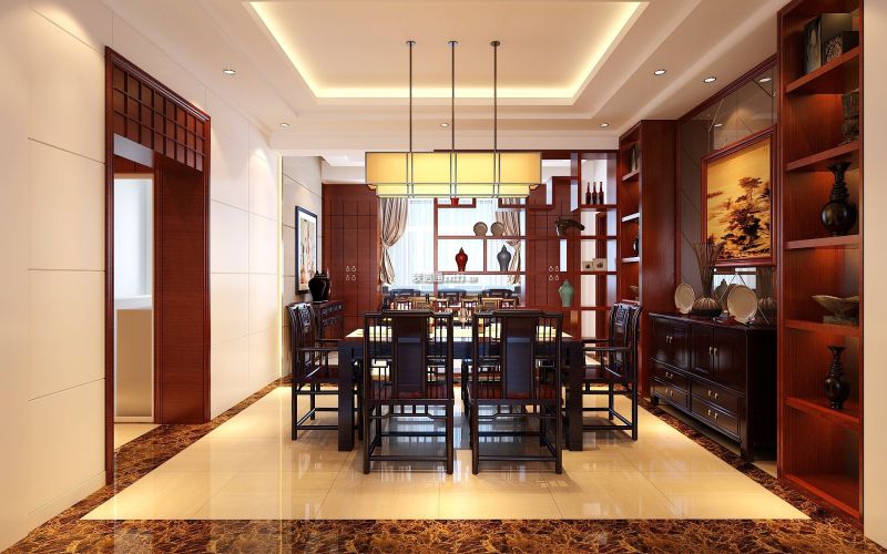 保辉香景园210平方古典中式四居室装修案例