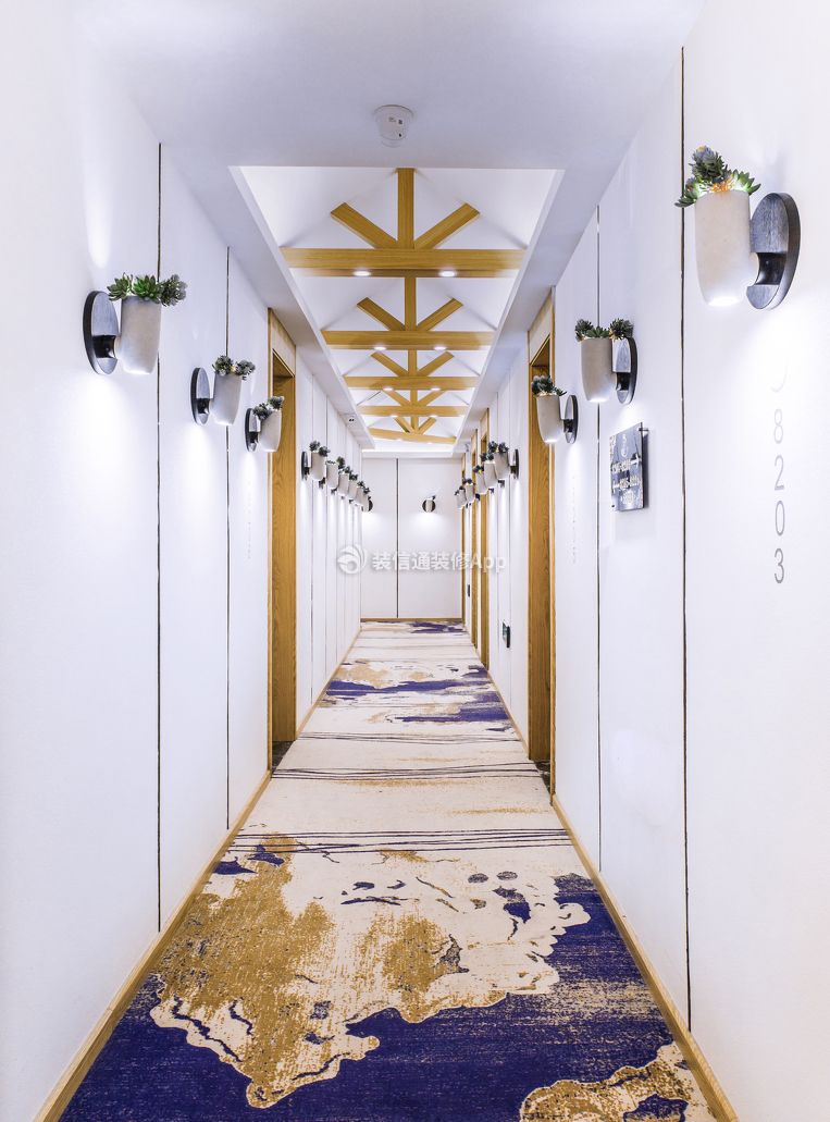 北京简约风格高档酒店室内走廊装修图片