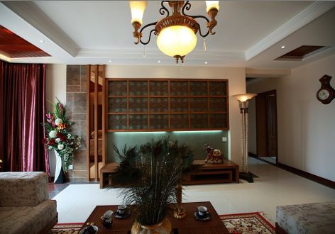 鼎正中央首府中式古典风格150平米四居室案例赏析