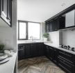 广州欧式风格房屋装修厨房黑色橱柜设计图