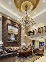 2023深圳高级别墅客厅沙发背景墙设计图片