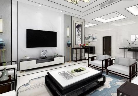 兰石·豪布斯卡150平米新中式风格三居室150平米