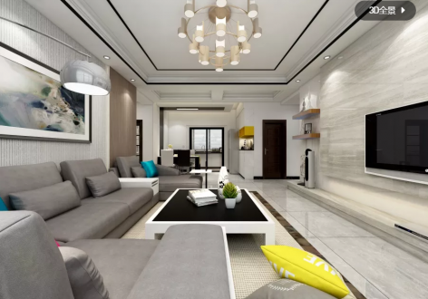 长江国际133平米现代简约风四居室装修案例
