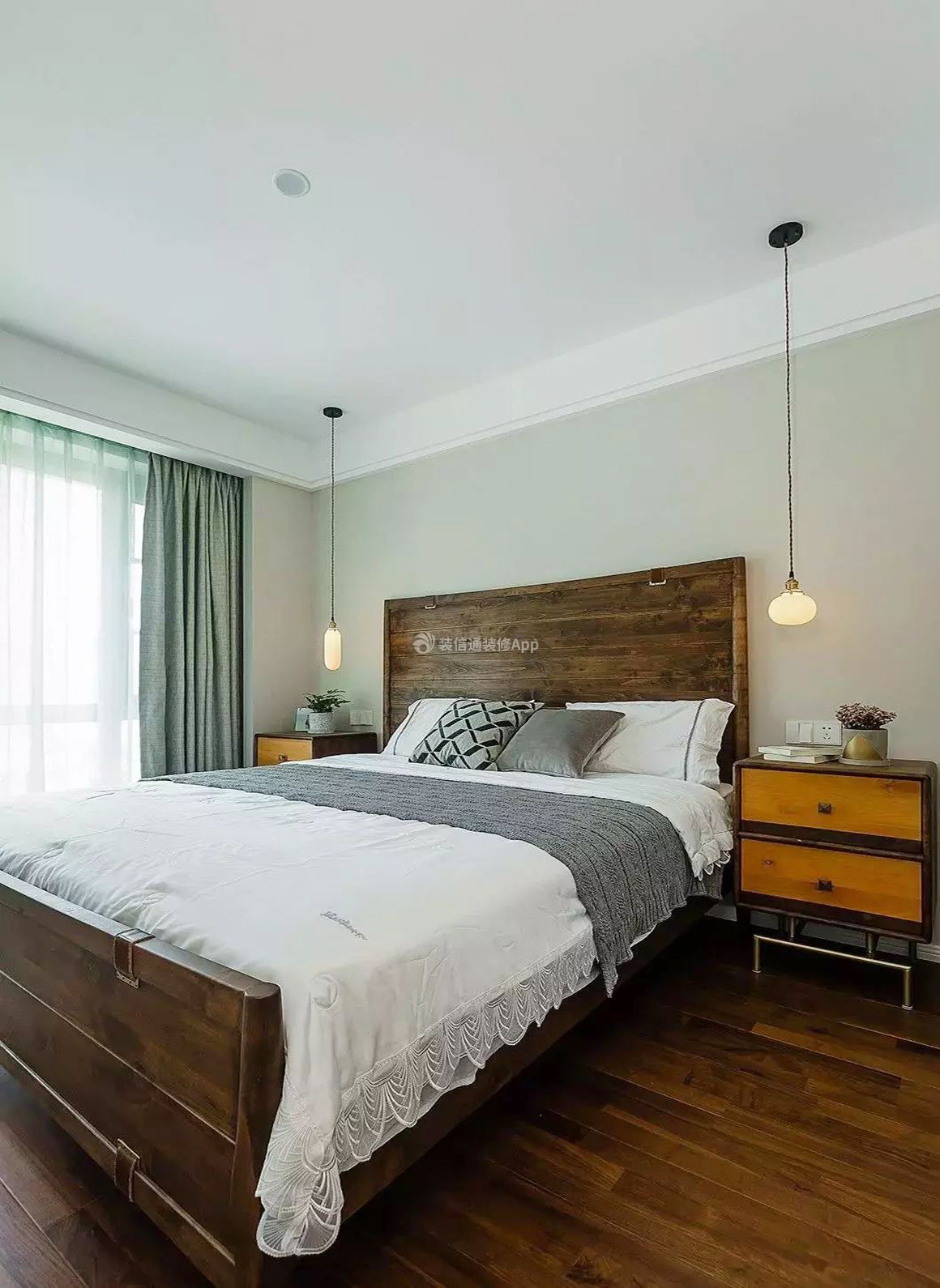2023南京新房卧室实木床装修设计图片