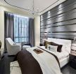 南京现代风格新房卧室床头背景墙装修设计图
