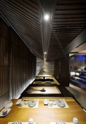 日式风格餐厅装修设计 餐厅大堂效果图 餐厅大堂装修效果图
