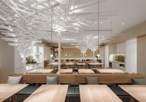 北京现代风格餐厅创意吊顶设计效果图2023