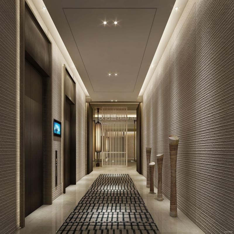酒店电梯装潢 酒店过道装修设计效果图