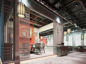 新中式餐厅装修效果图 新中式餐厅效果图 新中式饭店设计 