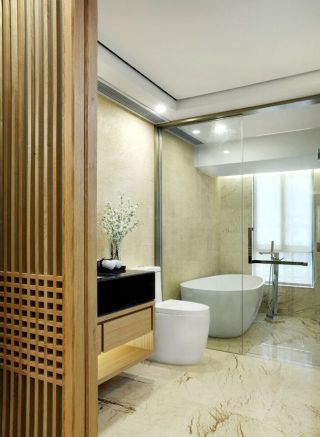 广州150平大户型新中式卫生间室内装修图