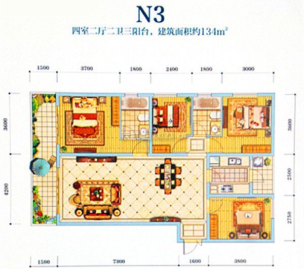 五居室户型图