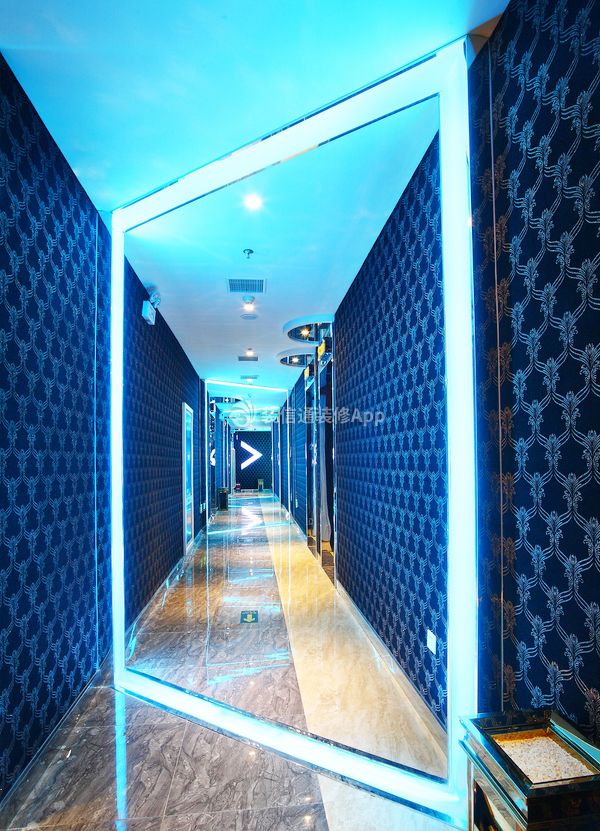 上海现代风格ktv走廊背景墙装潢设计图