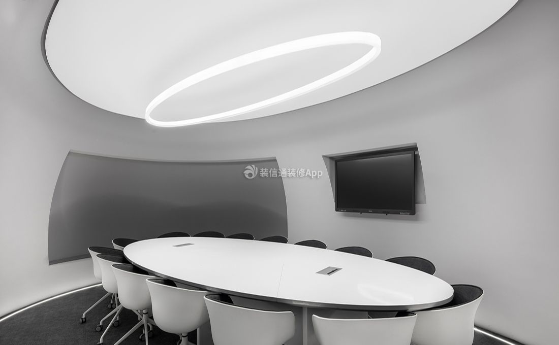 上海办公楼简约风格会议室装修设计图片2023