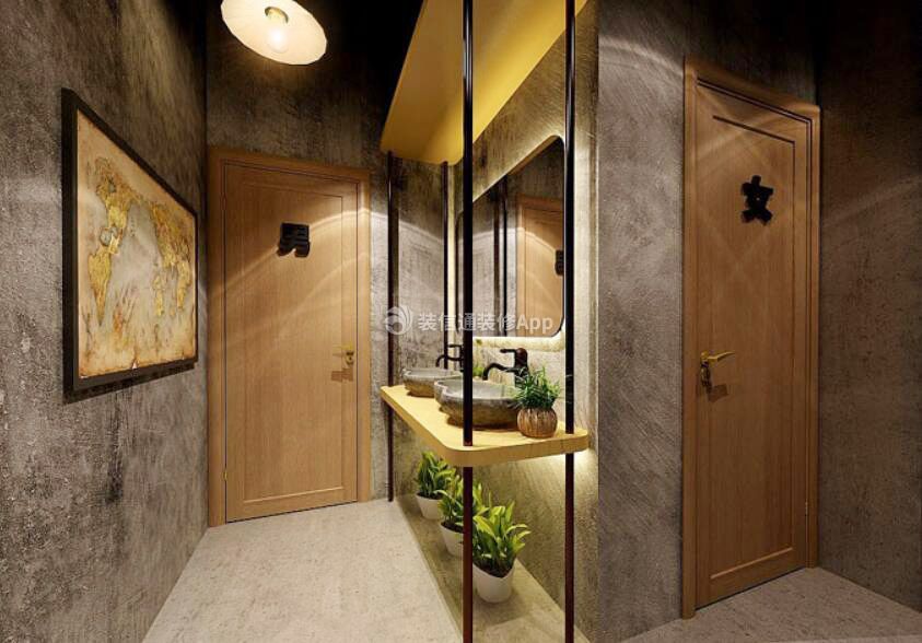 上海网咖卫生间洗手台装修设计图片