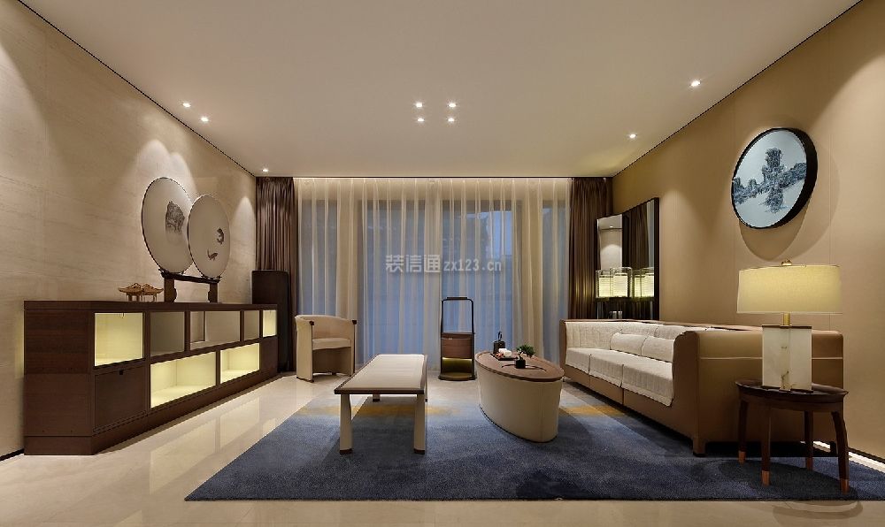 中式客厅沙发背景装修效果图 中式客厅沙发背景墙效果图 