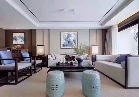 中信国安城140平米三居室中式风格装修案例