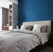 昆明现代房屋卧室蓝色背景墙装修图片  