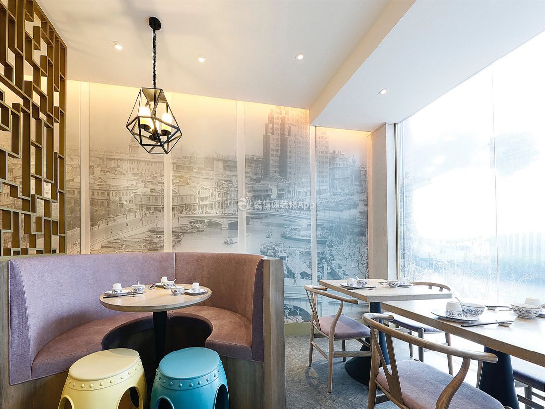 上海特色中餐厅桌椅装修设计实景图片