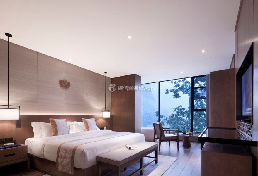 广州度假酒店大床房装修设计实景图