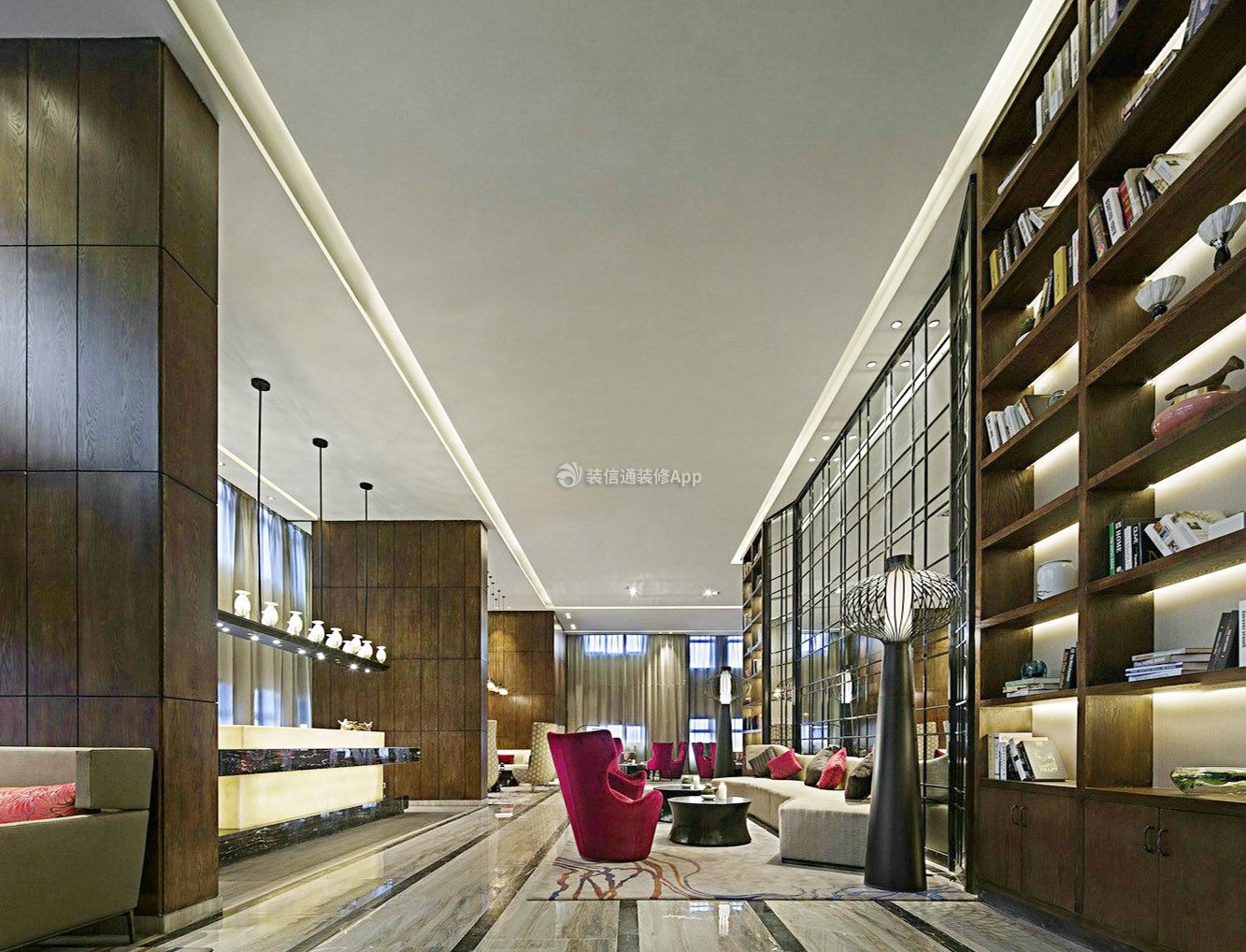 广州高档酒店大厅接待区装修设计图片