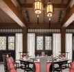 2023广州中式高档餐厅吊灯装修设计图