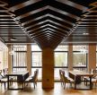 广州特色酒店餐厅生态木吊顶装修设计图