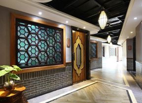 上海中餐厅走廊地砖装修设计效果图