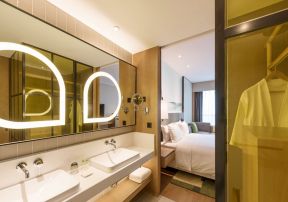 广州商务酒店客房洗漱台装修设计图片
