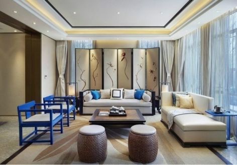 国际新城120平米三居室新中式风格装修案例