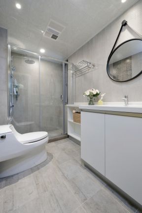 卫生间干湿分区效果图 卫生间干湿区 卫生间浴室柜效果图 