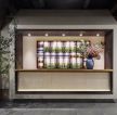 广州现代火锅店室内酒水柜装修设计图 