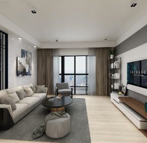 现代风格135平米四居室客厅沙发装修效果图-每日推荐