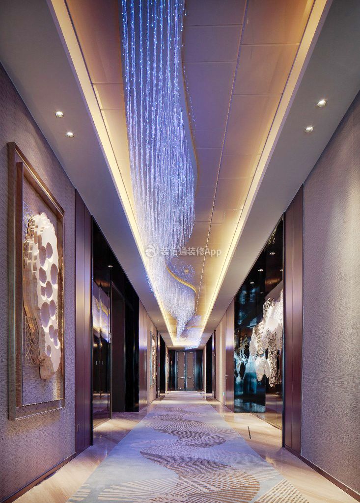 南宁星级酒店走廊水晶灯装修实景图片