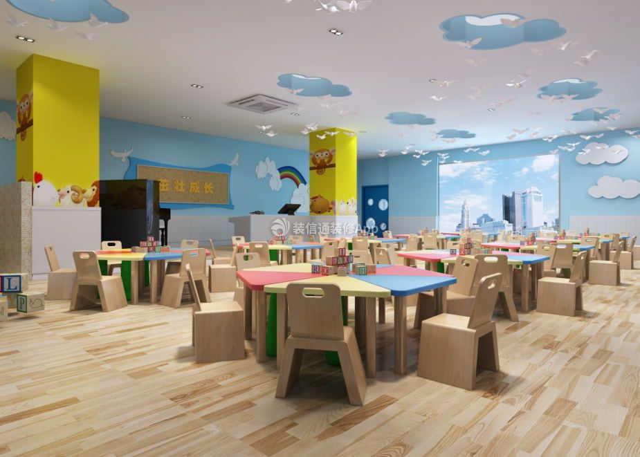 2023北京幼儿园教室背景墙面装修效果图