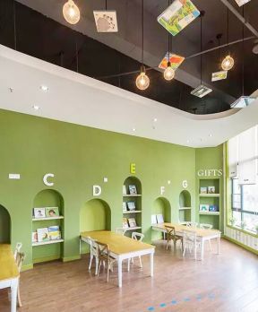 阅读室装修效果图 幼儿园阅读区环境布置 