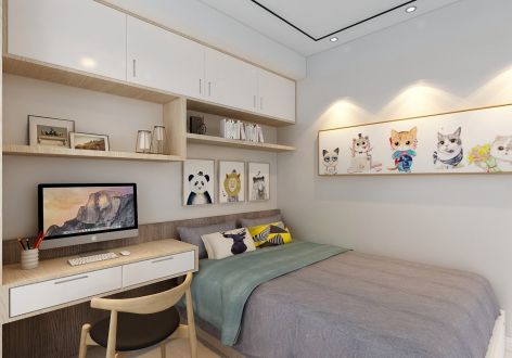 福临名邸103平方现代风格二居室装修案例
