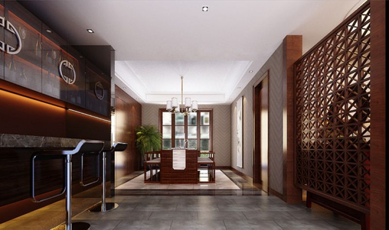 辉达新天地176平米新中式风格四居室装修案例
