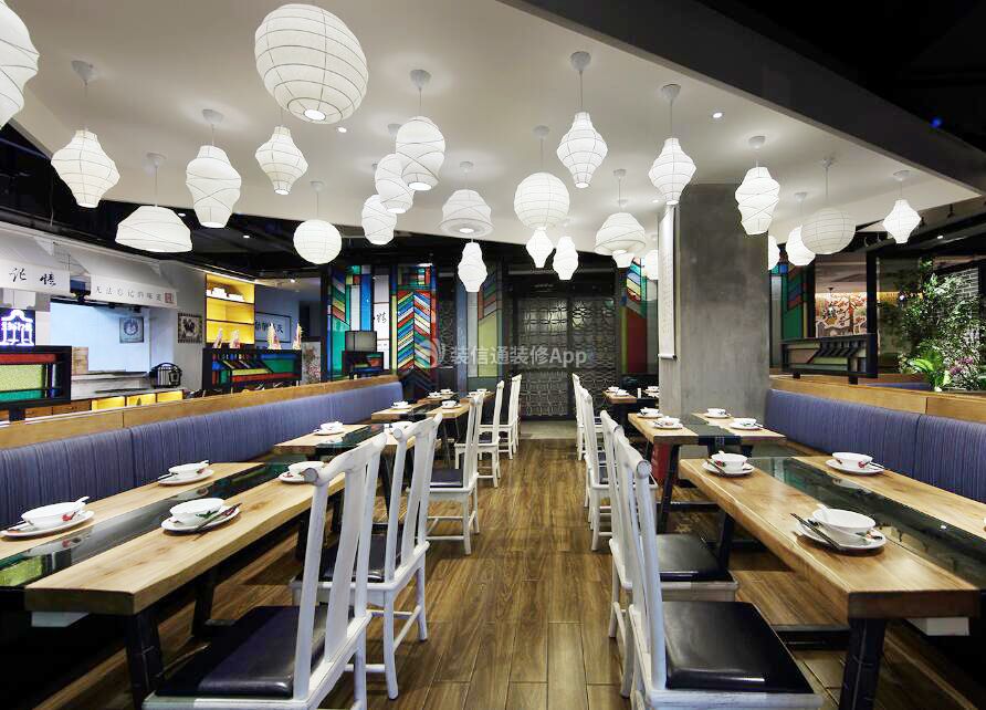 南宁450平主题餐厅天花板装修设计图
