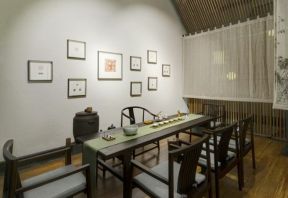 2023上海新中式茶馆包房背景墙装修图片