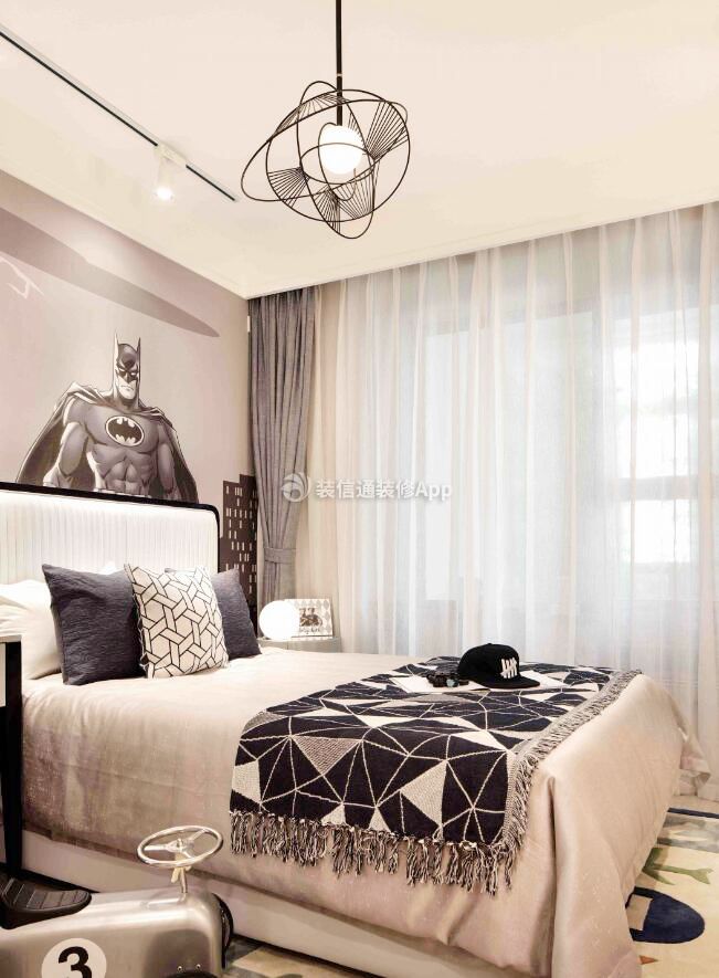 北京现代简约样板间卧室装修装潢图片