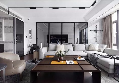 九州龙城100平米三居室现代风格装修案例