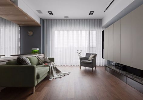 荣洲现代城现代风格135平三居室装修案例