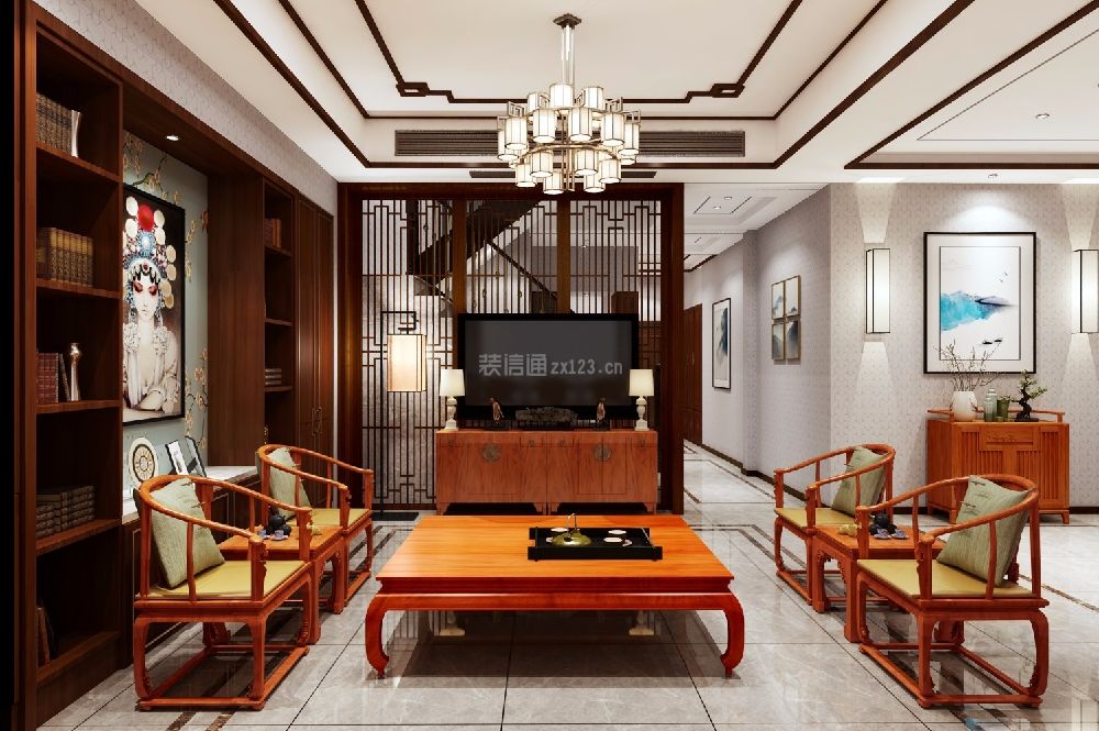 中式客厅装潢设计效果图 中式客厅效果图片
