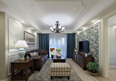 华贸国际公寓美式风格120平米三居室装修案例
