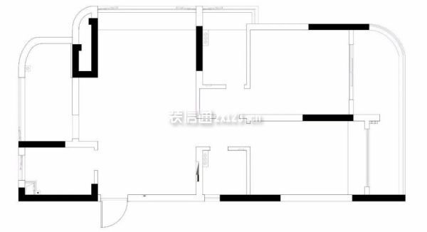 现代简约80平米二居室户型图