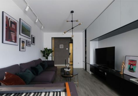 星河湾80平二居室现代简约风格装修案例