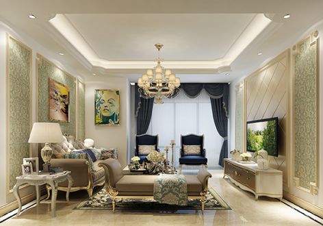 东亚五环国际现代风格120平米三居室装修案例