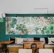 上海简欧咖啡厅背景墙装修设计图片2023