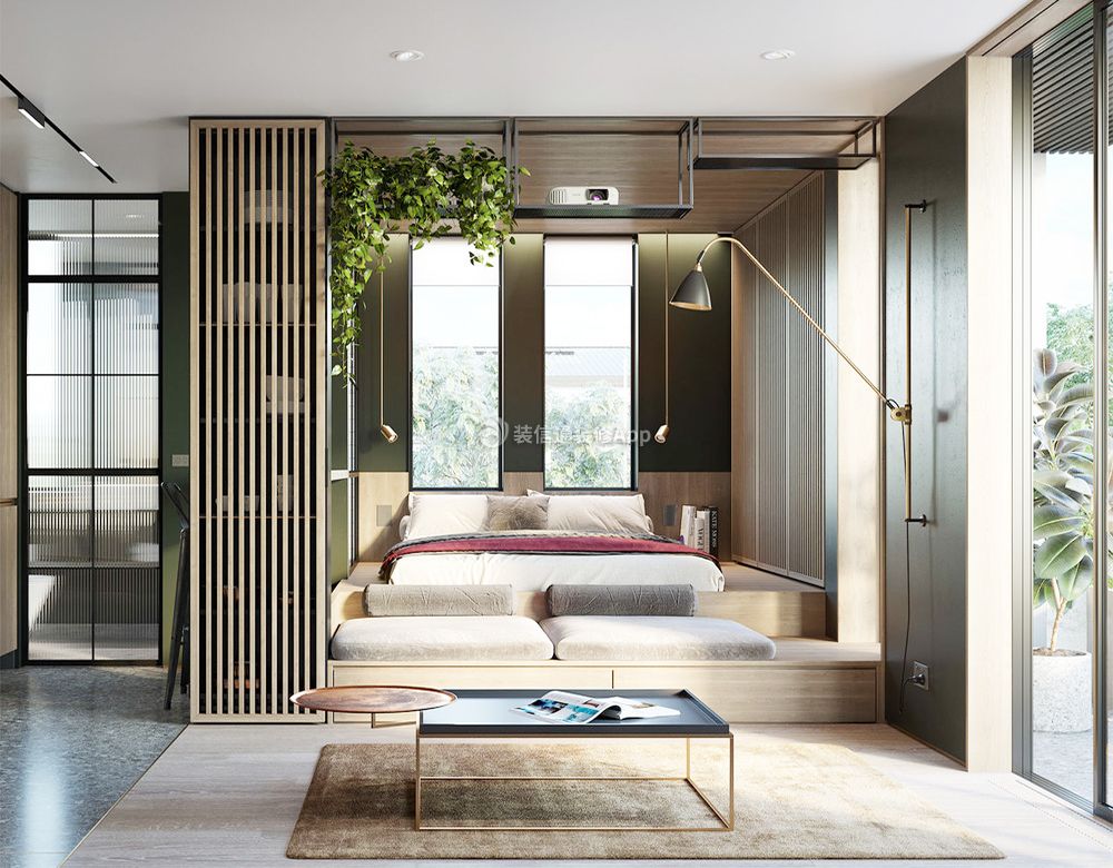 上海家装小户型公寓卧室地台床设计图